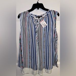 Zac & Rachel striped tank top blouse size 1X